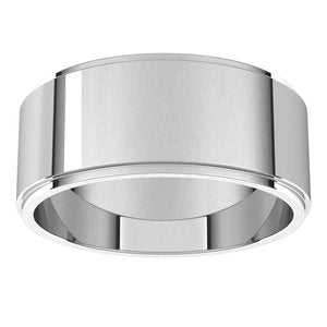 Platinum 8 mm Flat Edge Band Size 11 - BN & CO JEWELRY