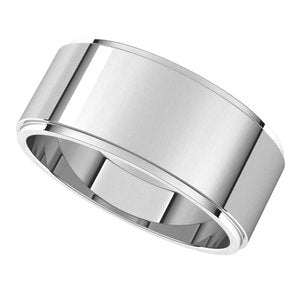 Platinum 8 mm Flat Edge Band Size 11 - BN & CO JEWELRY