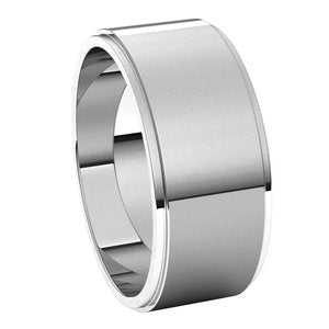 Platinum 8 mm Flat Edge Band Size 11 - BN & CO JEWELRY