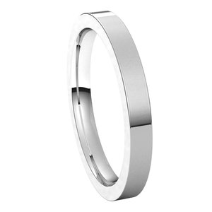 10K White 2.5 mm Flat Comfort Fit Band Size 7.5 - BN & CO JEWELRY
