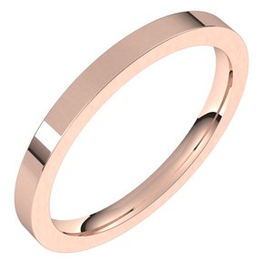 14K Rose 2 mm Flat Comfort Fit Band Size 6 - BN & CO JEWELRY