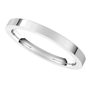 10K White 2 mm Flat Comfort Fit Band Size 7 - BN & CO JEWELRY