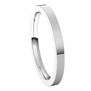 10K White 2 mm Flat Comfort Fit Band Size 7 - BN & CO JEWELRY