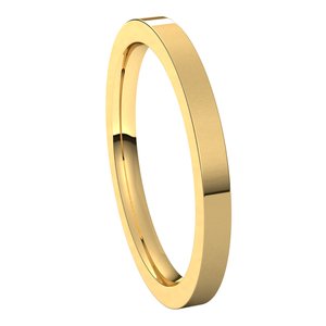 18K Yellow 2 mm Flat Comfort Fit Band Size 6 - BN & CO JEWELRY