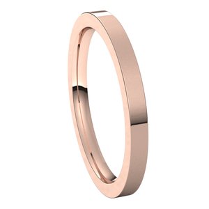 14K Rose 2 mm Flat Comfort Fit Band Size 8 - BN & CO JEWELRY