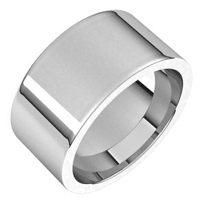 14K White 10 mm Flat Comfort Fit Band Size 14 - BN & CO JEWELRY