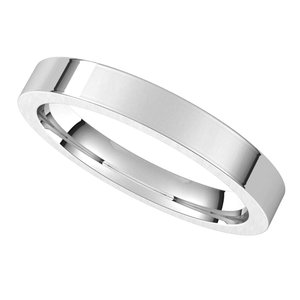 14K White 3 mm Flat Comfort Fit Band Size 7 - BN & CO JEWELRY