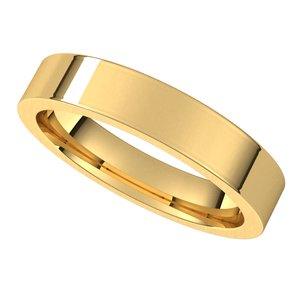 14K Yellow 4 mm Flat Comfort Fit Band Size 5.5 - BN & CO JEWELRY