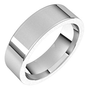 14K White 6 mm Flat Comfort Fit Band Size 8.5 - BN & CO JEWELRY