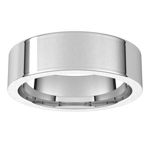 14K White 6 mm Flat Comfort Fit Band Size 8.5 - BN & CO JEWELRY