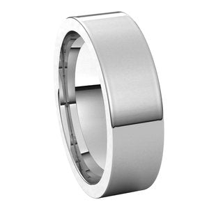 14K White 6 mm Flat Comfort Fit Band Size 8.5 - BN & CO JEWELRY