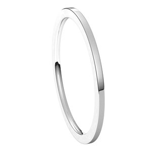 14K White 1 mm Flat Comfort Fit Light Band Size 6.5 - BN & CO JEWELRY