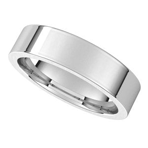 18K Palladium White 5 mm Flat Comfort Fit Band Size 8 - BN & CO JEWELRY