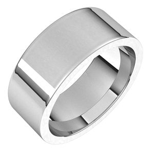 14K White 8 mm Flat Comfort Fit Band Size 9 - BN & CO JEWELRY