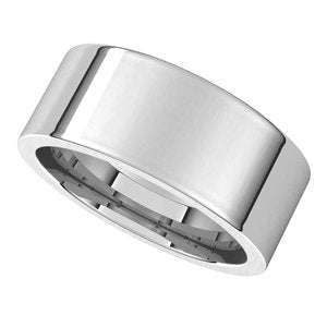 14K White 8 mm Flat Comfort Fit Band Size 9 - BN & CO JEWELRY