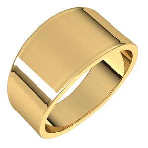 14K Yellow 10 mm Flat Tapered Band Size 6 - BN & CO JEWELRY