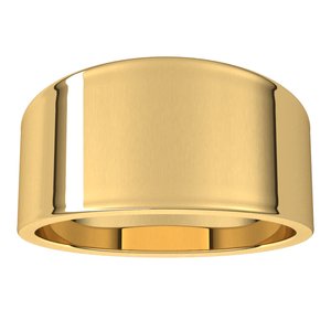 14K Yellow 10 mm Flat Tapered Band Size 6 - BN & CO JEWELRY