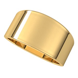 14K Yellow 10 mm Flat Tapered Band Size 6 - BN & CO JEWELRY