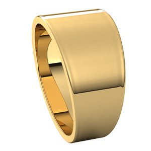 14K Yellow 10 mm Flat Tapered Band Size 6 - BN & CO JEWELRY