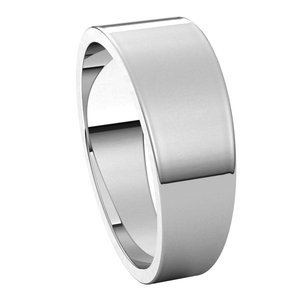 10K White 7 mm Flat Tapered Band - BN & CO JEWELRY