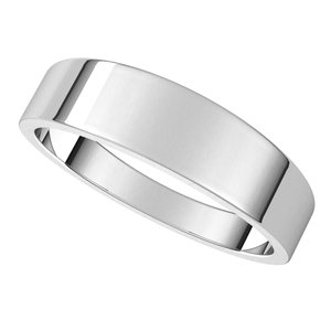 10K White 5 mm Flat Tapered Band Size 10 - BN & CO JEWELRY