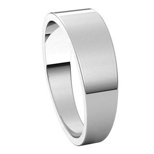 18K White 6 mm Flat Tapered Band Size 8 - BN & CO JEWELRY