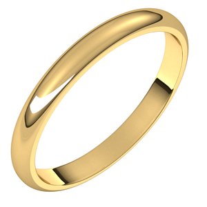 10K Yellow 2.5 mm Half Round Band Size 5.5 - BN & CO JEWELRY
