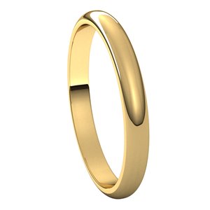 22K Yellow 2.5 mm Half Round Band Size 10 - BN & CO JEWELRY