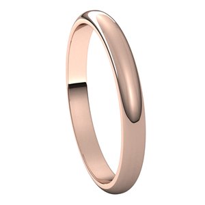 18K Rose 2.5 mm Half Round Band Size 6.5 - BN & CO JEWELRY