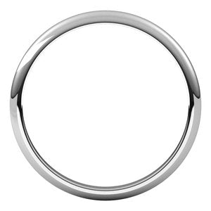 18K White 2 mm Half Round Band Size 12.5 - BN & CO JEWELRY