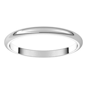 18K White 2 mm Half Round Band Size 12.5 - BN & CO JEWELRY