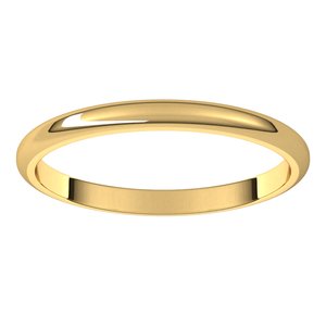 14K Yellow 2 mm Half Round Band Size 6 - BN & CO JEWELRY