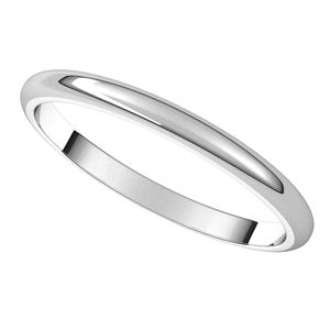 18K White 2 mm Half Round Band Size 12.5 - BN & CO JEWELRY