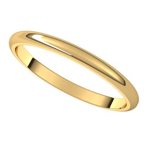 14K Yellow 2 mm Half Round Band Size 6 - BN & CO JEWELRY