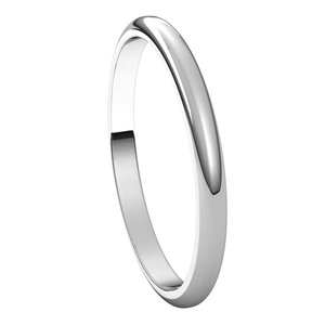 14K White 2 mm Half Round Band Size 14 - BN & CO JEWELRY