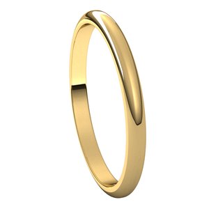 14K Yellow 2 mm Half Round Band Size 6 - BN & CO JEWELRY