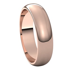 10K Rose 5 mm Half Round Band - BN & CO JEWELRY