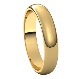 14K Yellow 4 mm Half Round Band Size 5.5 - BN & CO JEWELRY