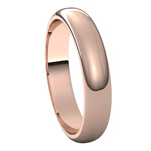 10K Rose 4 mm Half Round Band - BN & CO JEWELRY