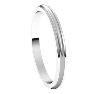 14K White 2 mm Half Round Edge Band Size 6 - BN & CO JEWELRY