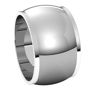 Sterling Silver 12 mm Half Round Edge Band Size 8 - BN & CO JEWELRY