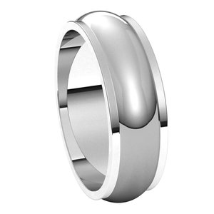 10K White 6 mm Half Round Edge Band Size 9 - BN & CO JEWELRY