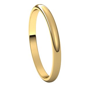 14K Yellow 2 mm Half Round Light Band Size 8 - BN & CO JEWELRY