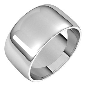 Platinum 10 mm Half Round Light Band Size 8 - BN & CO JEWELRY
