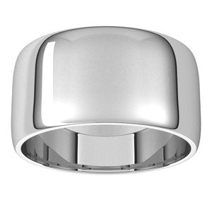 Platinum 10 mm Half Round Light Band Size 8 - BN & CO JEWELRY