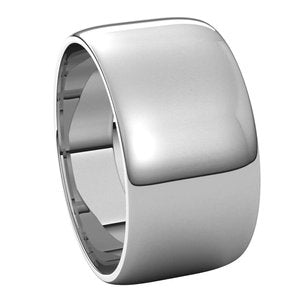 Platinum 10 mm Half Round Light Band Size 8 - BN & CO JEWELRY