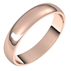 14K Rose 4 mm Half Round Light Band Size 6 - BN & CO JEWELRY