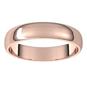 14K Rose 4 mm Half Round Light Band Size 6 - BN & CO JEWELRY