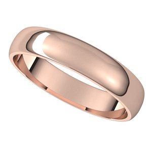 14K Rose 4 mm Half Round Light Band Size 6 - BN & CO JEWELRY