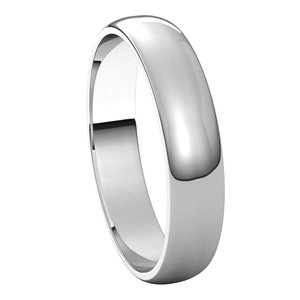 14K White 4 mm Half Round Light Band Size 5.5 - BN & CO JEWELRY